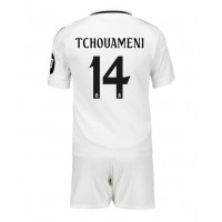 Real Madrid Aurelien Tchouameni #14 Heimtrikotsatz Kinder 2024-25 Kurzarm (+ Kurze Hosen)